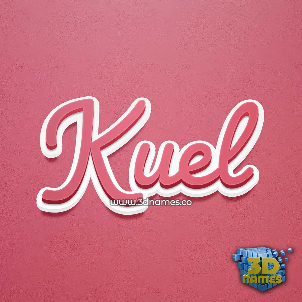 kuel in Red Scribble style - 3D name wallpaper