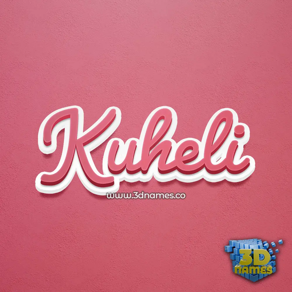 kuheli in Red Scribble style - 3D name wallpaper