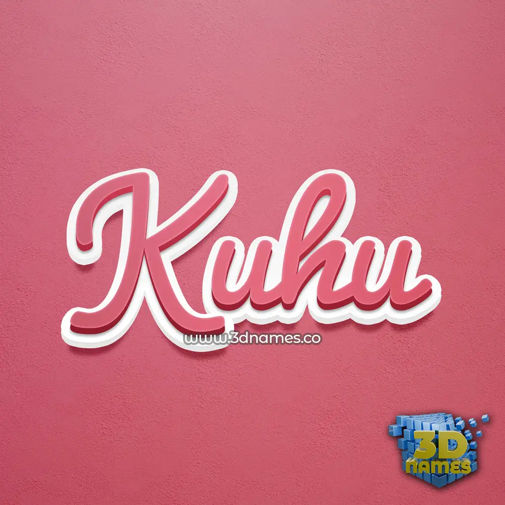 kuhu in Red Scribble style - 3D name wallpaper