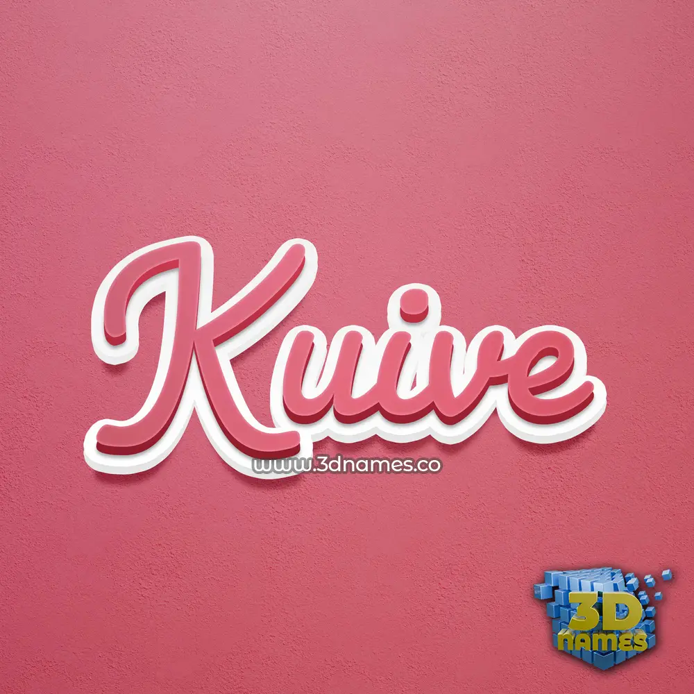 kuive in Red Scribble style - 3D name wallpaper