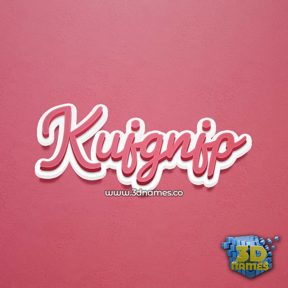 kujgnjp in Red Scribble style - 3D name wallpaper