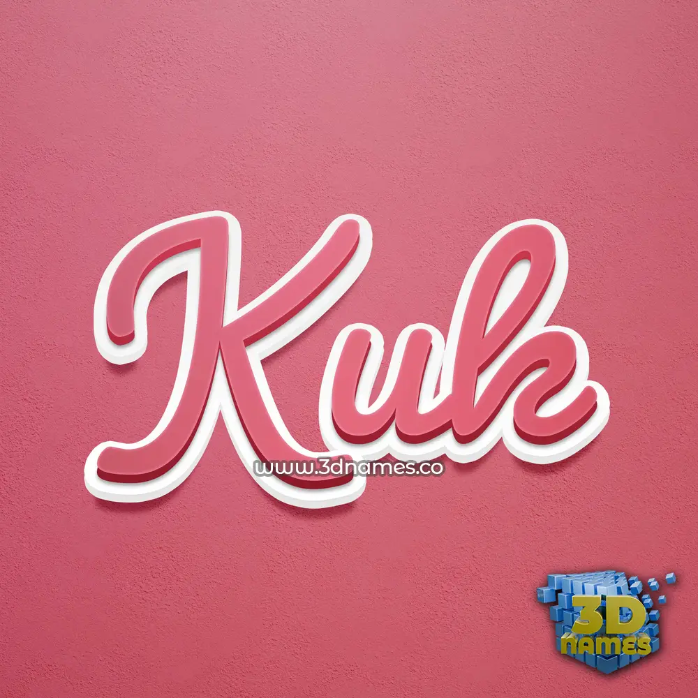 kuk in Red Scribble style - 3D name wallpaper