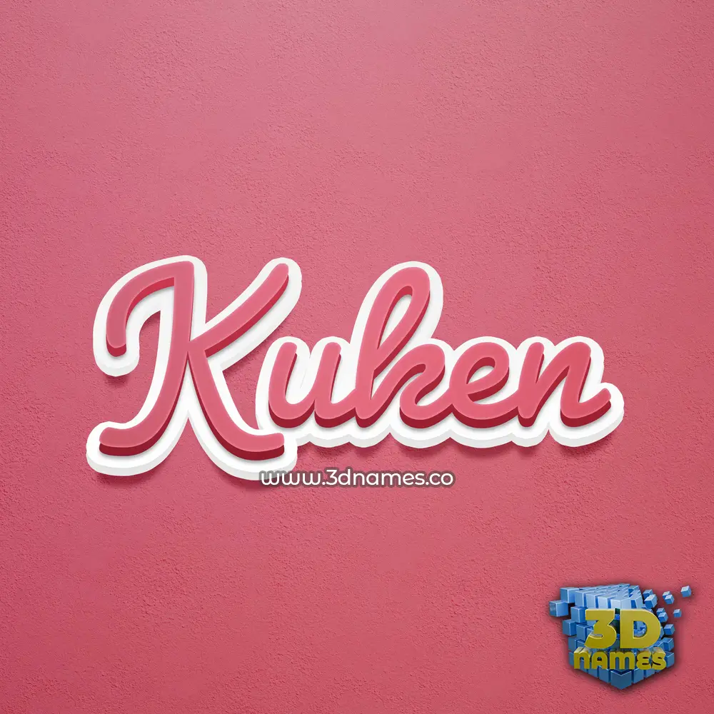 kuken in Red Scribble style - 3D name wallpaper