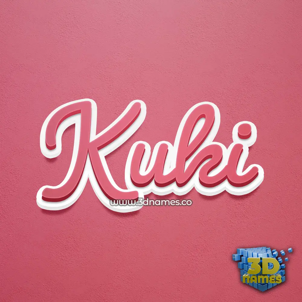 kuki in Red Scribble style - 3D name wallpaper