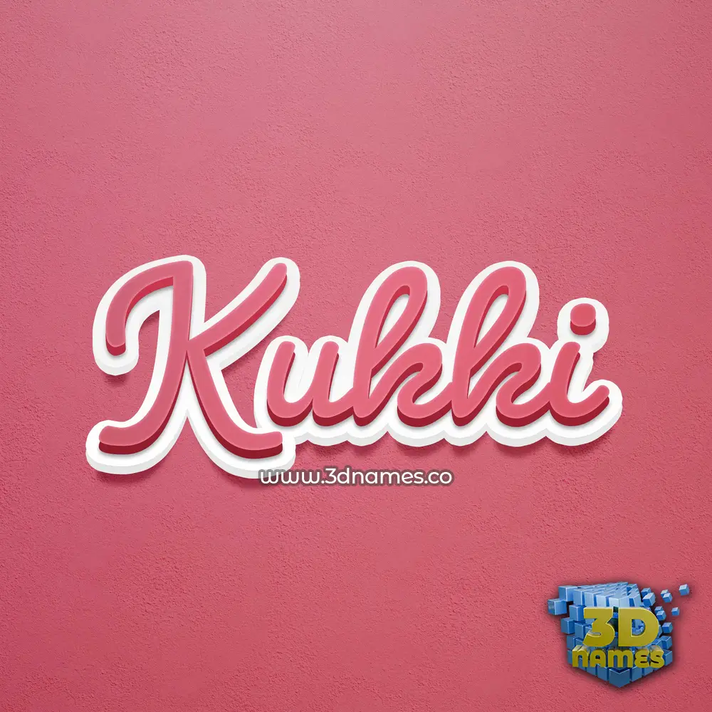 kukki in Red Scribble style - 3D name wallpaper