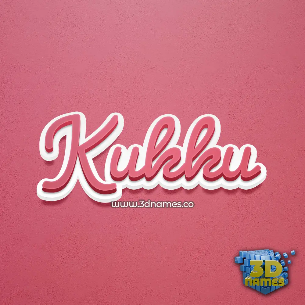 kukku in Red Scribble style - 3D name wallpaper