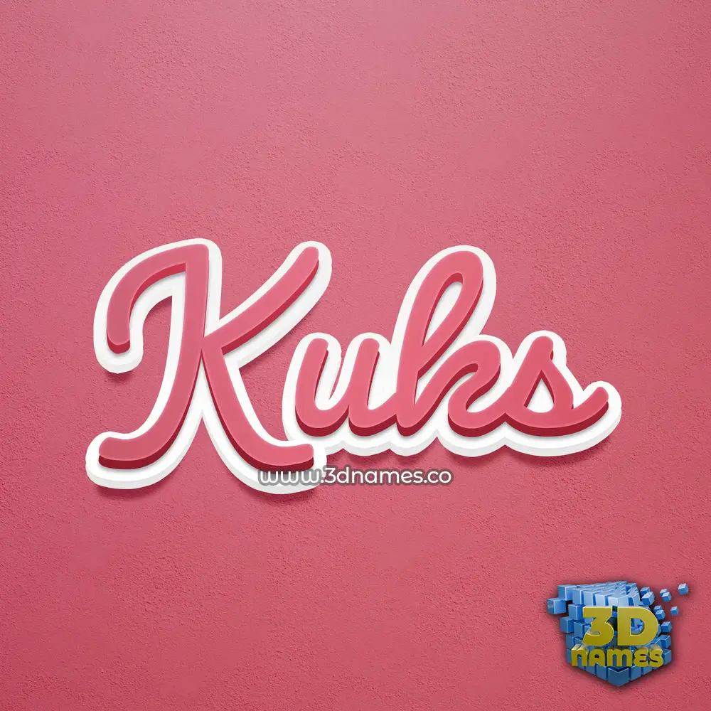 kuks in Red Scribble style - 3D name wallpaper