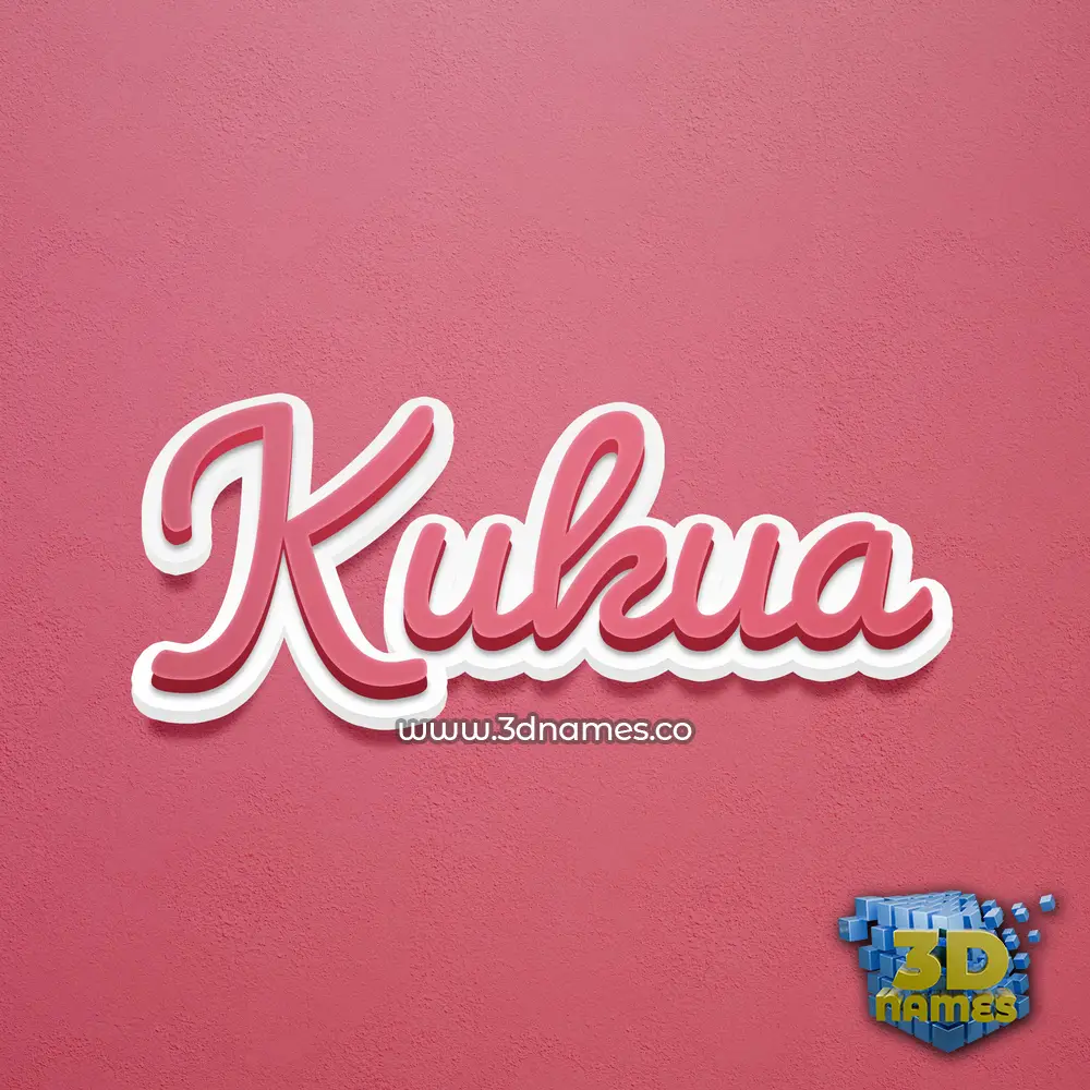 kukua in Red Scribble style - 3D name wallpaper