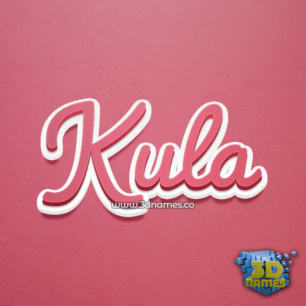 kula in Red Scribble style - 3D name wallpaper