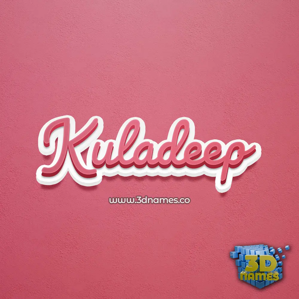 kuladeep in Red Scribble style - 3D name wallpaper