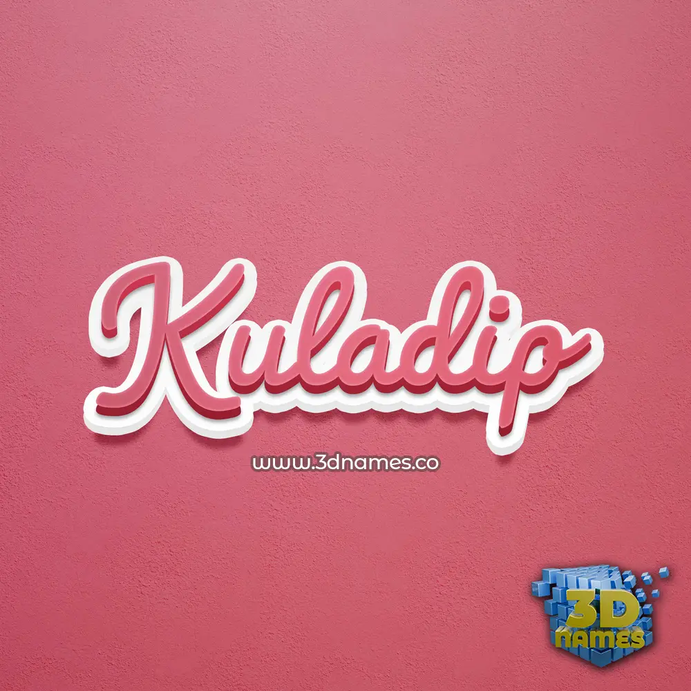 kuladip in Red Scribble style - 3D name wallpaper