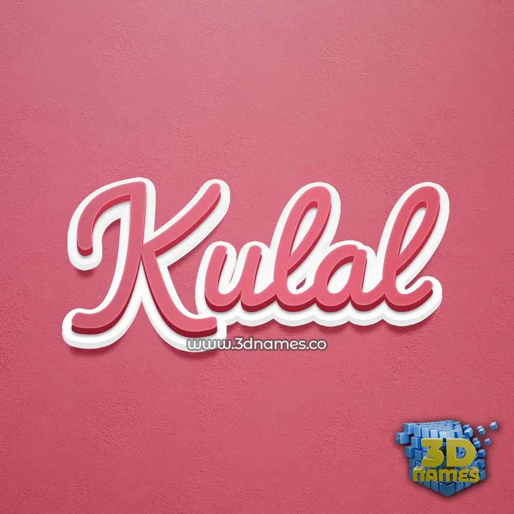 kulal in Red Scribble style - 3D name wallpaper