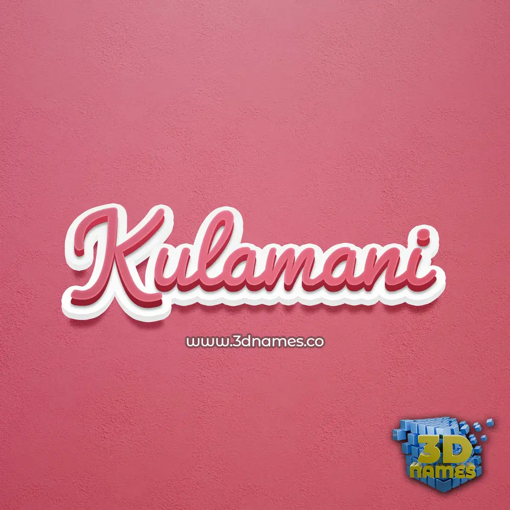 kulamani in Red Scribble style - 3D name wallpaper