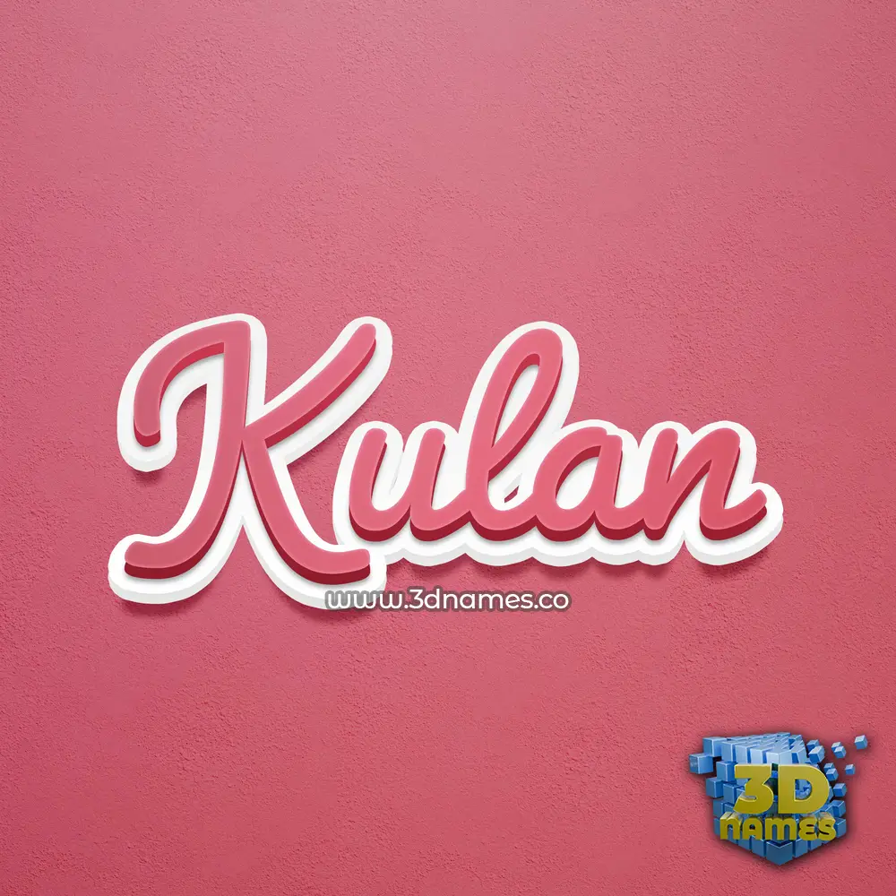 kulan in Red Scribble style - 3D name wallpaper