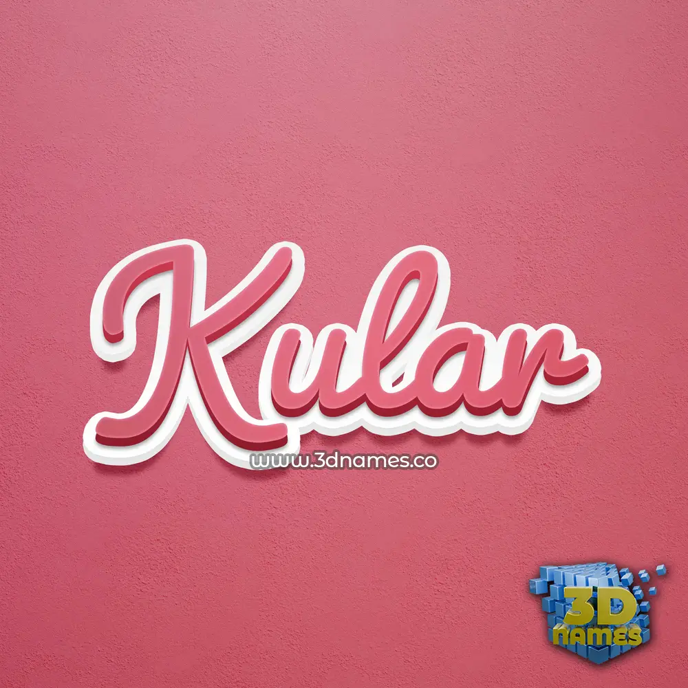 kular in Red Scribble style - 3D name wallpaper