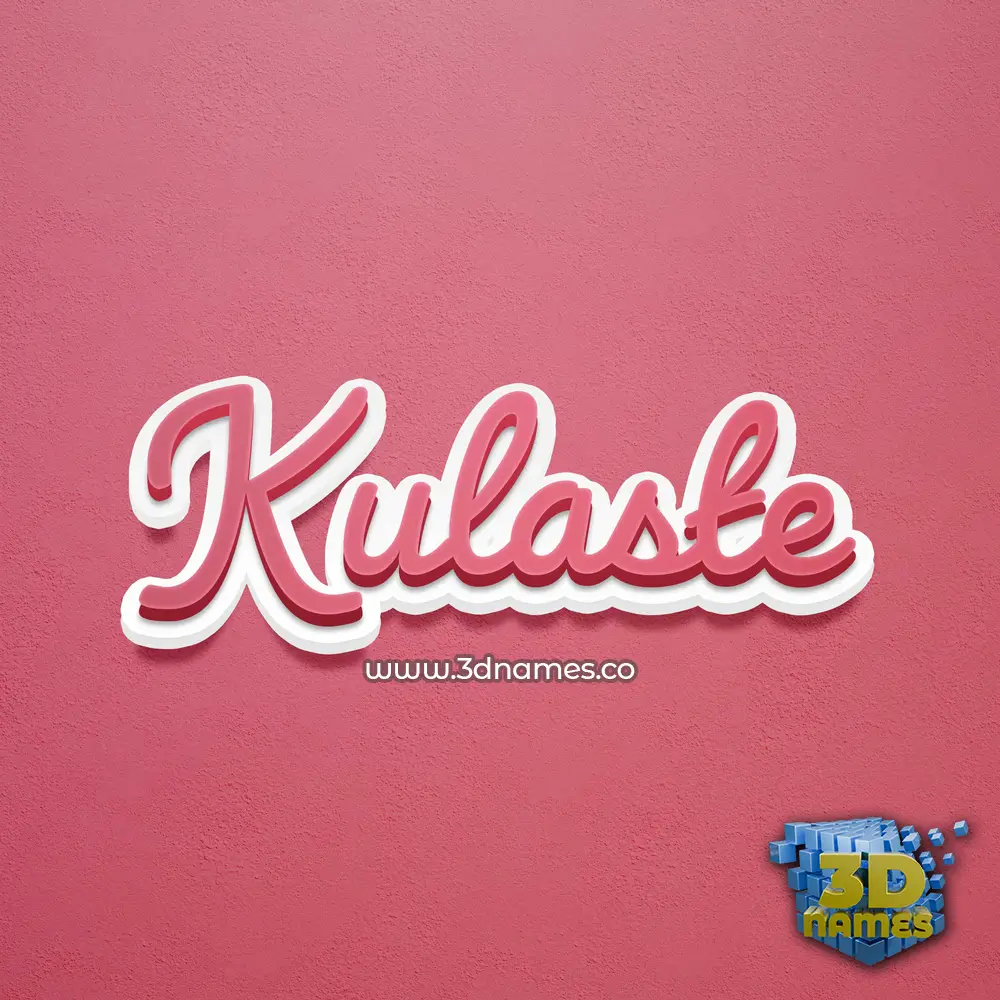 kulaste in Red Scribble style - 3D name wallpaper