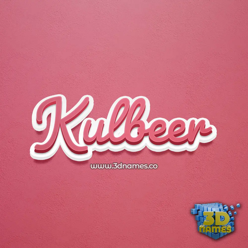 kulbeer in Red Scribble style - 3D name wallpaper