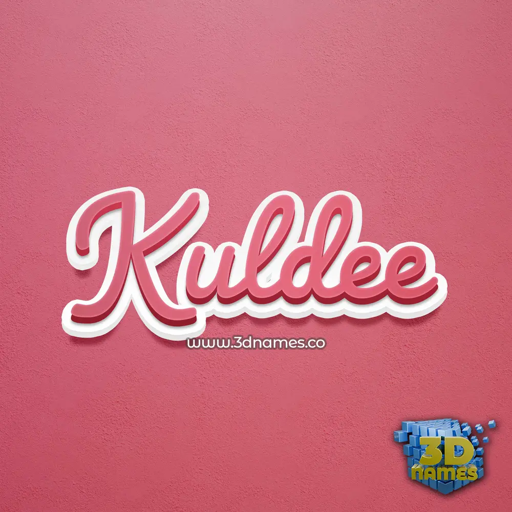 kuldee in Red Scribble style - 3D name wallpaper