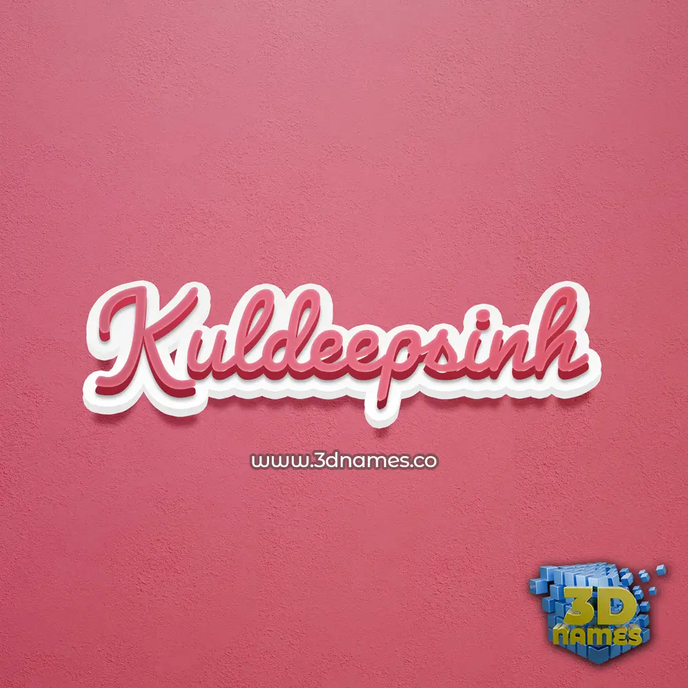 kuldeepsinh in Red Scribble style - 3D name wallpaper