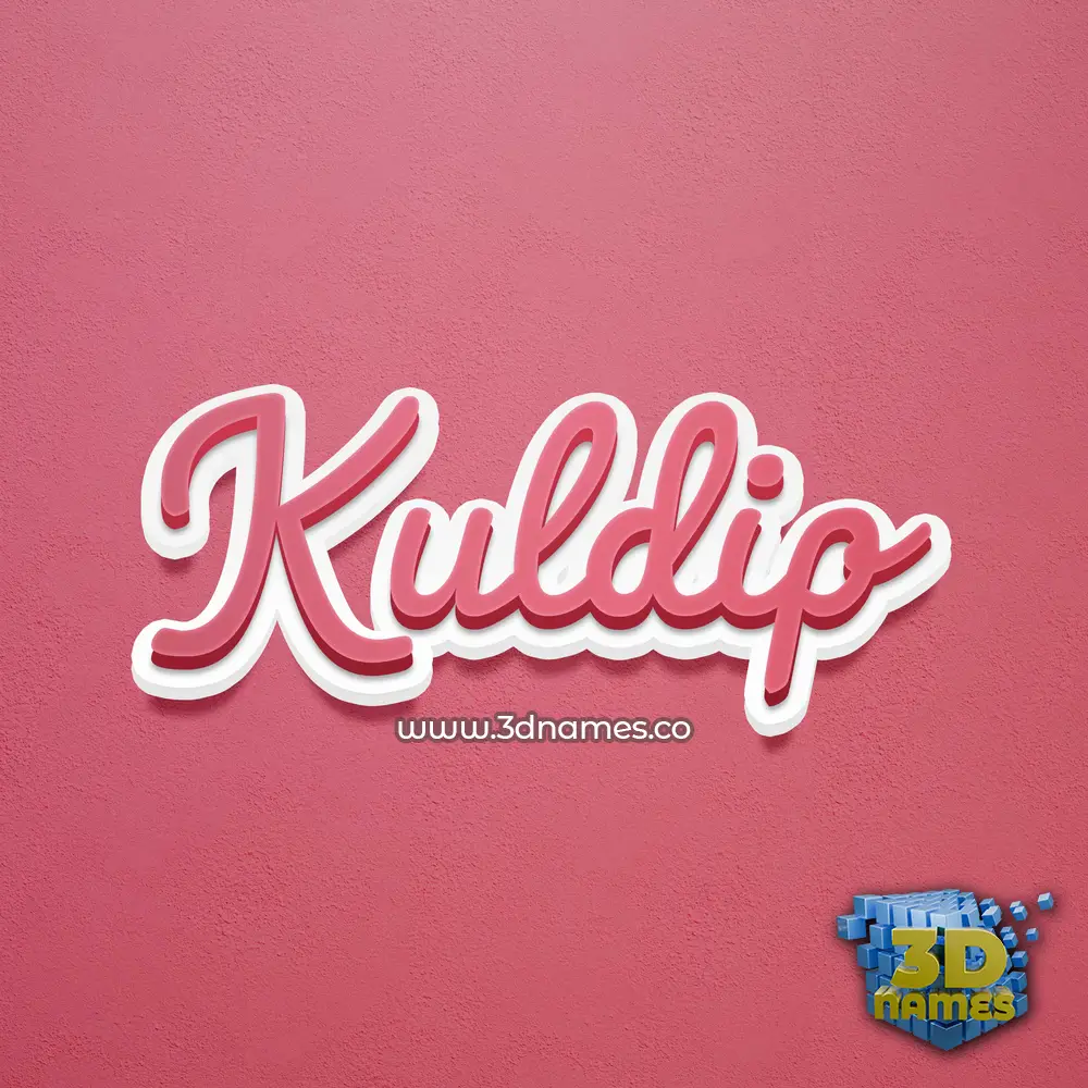 kuldip in Red Scribble style - 3D name wallpaper