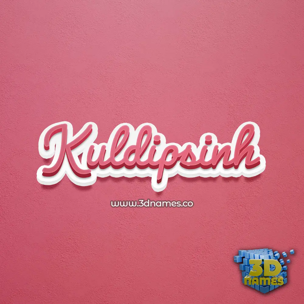 kuldipsinh in Red Scribble style - 3D name wallpaper