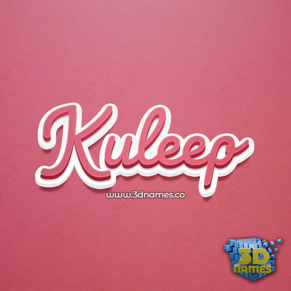 kuleep in Red Scribble style - 3D name wallpaper