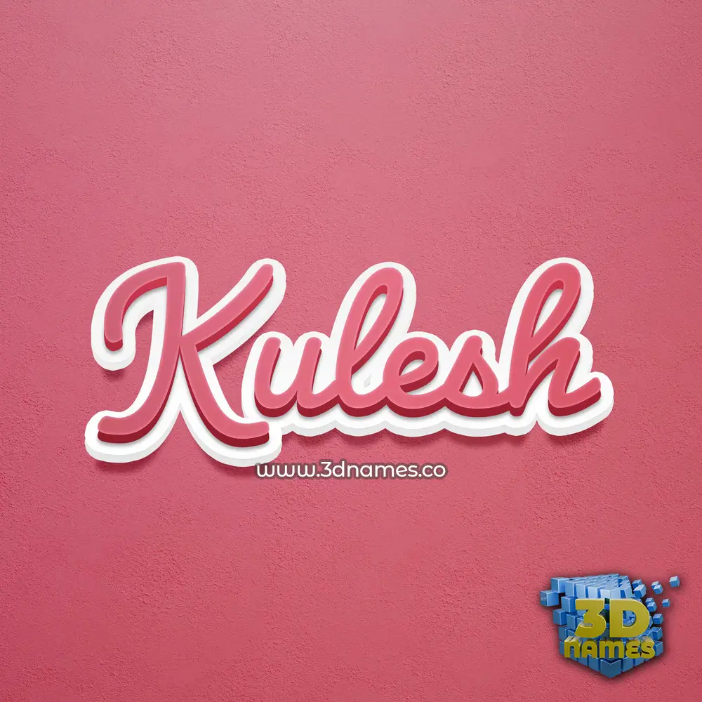 kulesh in Red Scribble style - 3D name wallpaper