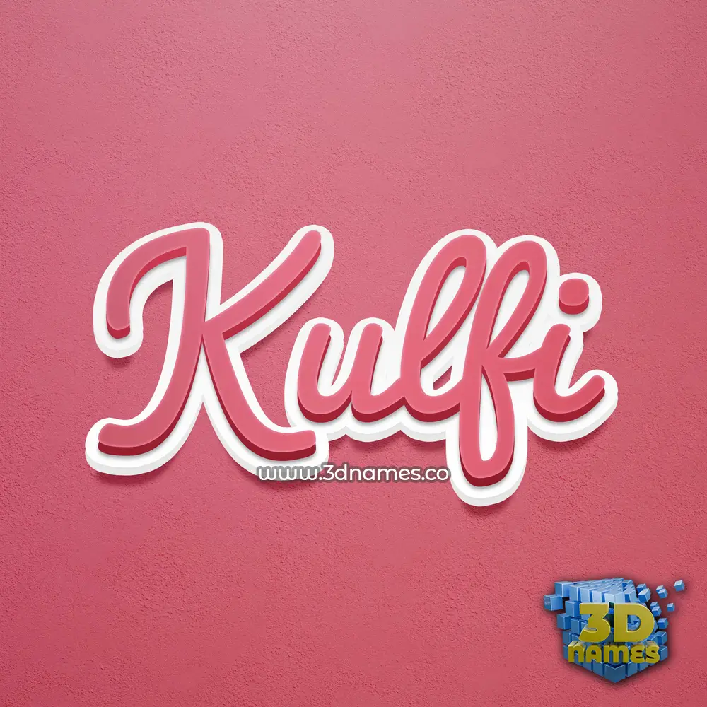 kulfi in Red Scribble style - 3D name wallpaper