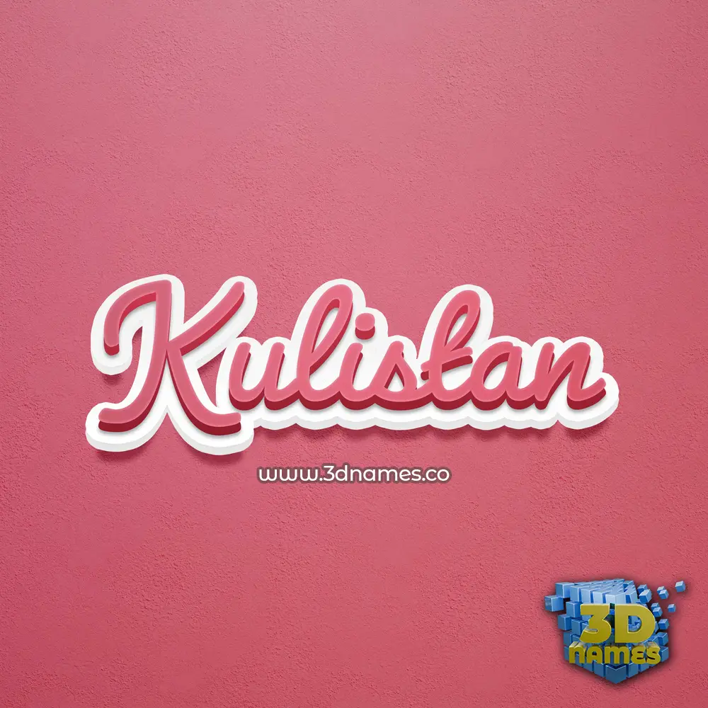 kulistan in Red Scribble style - 3D name wallpaper