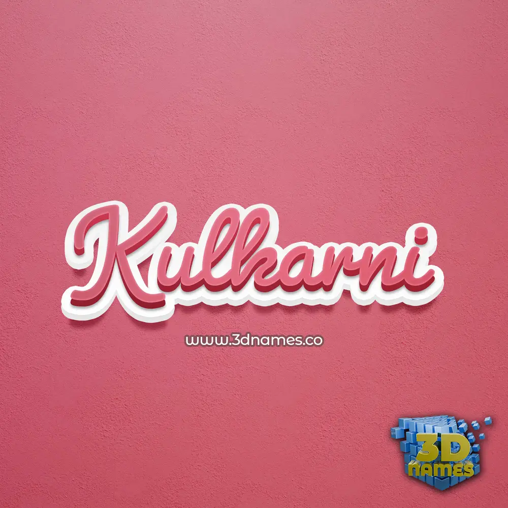 kulkarni in Red Scribble style - 3D name wallpaper