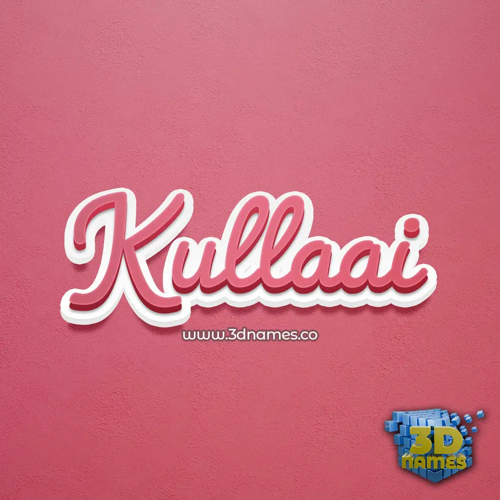 kullaai in Red Scribble style - 3D name wallpaper