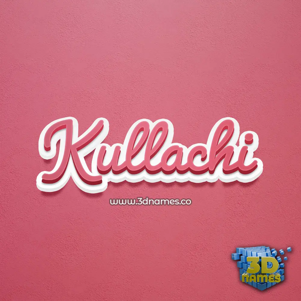 kullachi in Red Scribble style - 3D name wallpaper