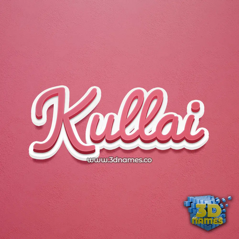 kullai in Red Scribble style - 3D name wallpaper