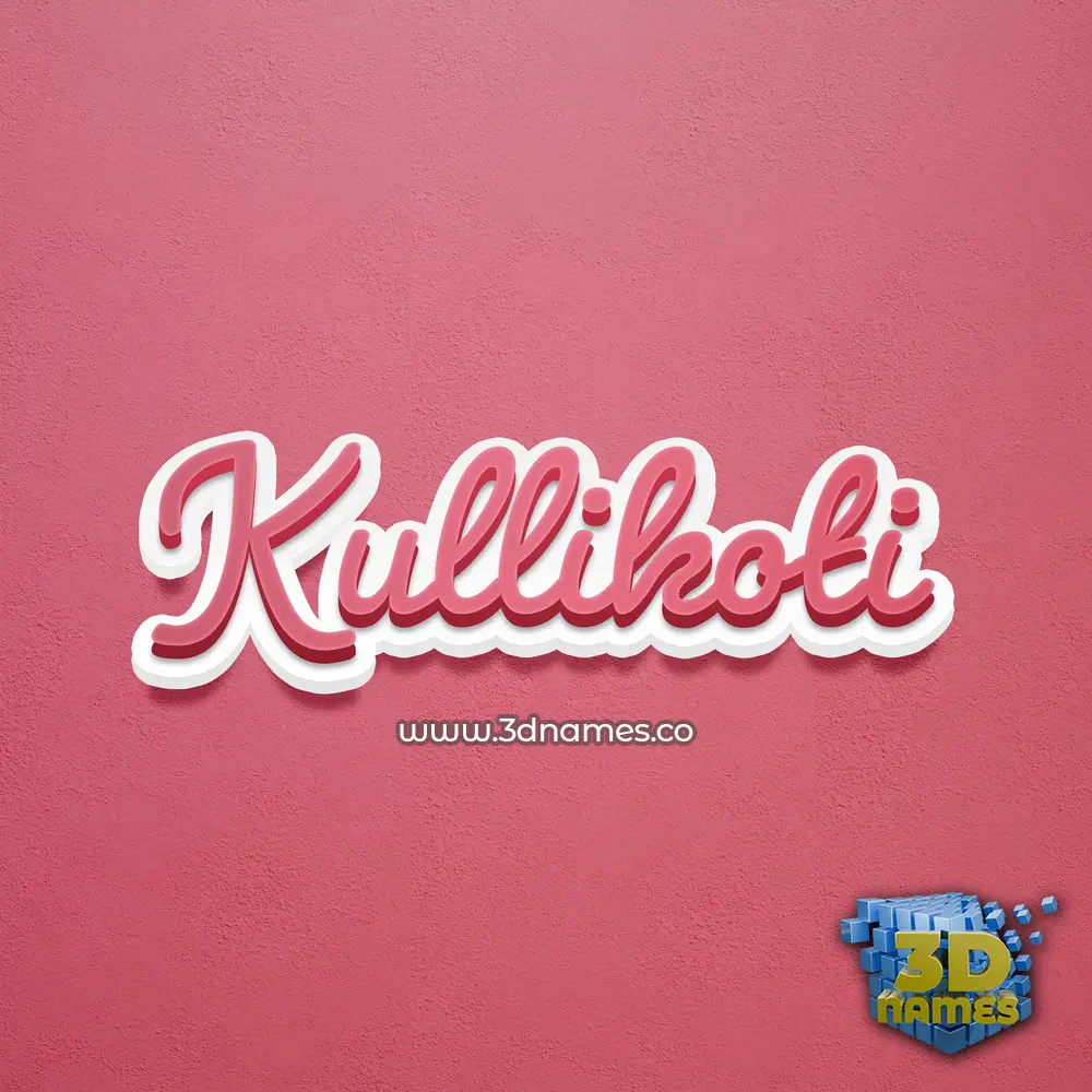 kullikoti in Red Scribble style - 3D name wallpaper