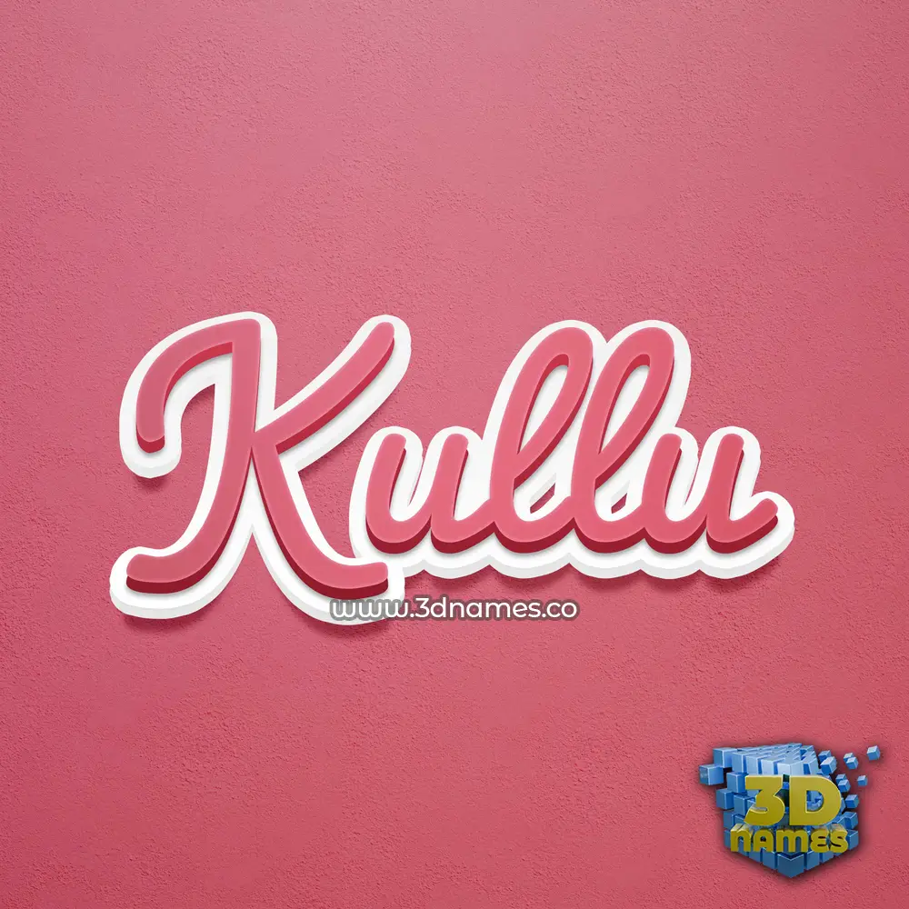 kullu in Red Scribble style - 3D name wallpaper