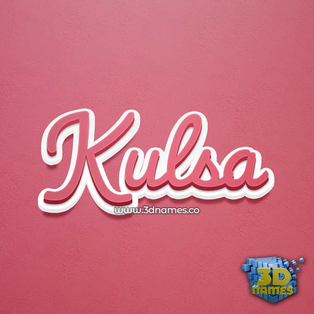 kulsa in Red Scribble style - 3D name wallpaper
