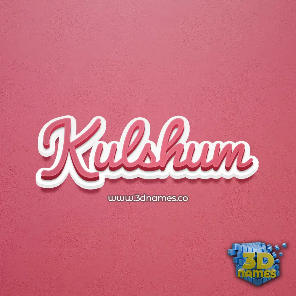 kulshum in Red Scribble style - 3D name wallpaper