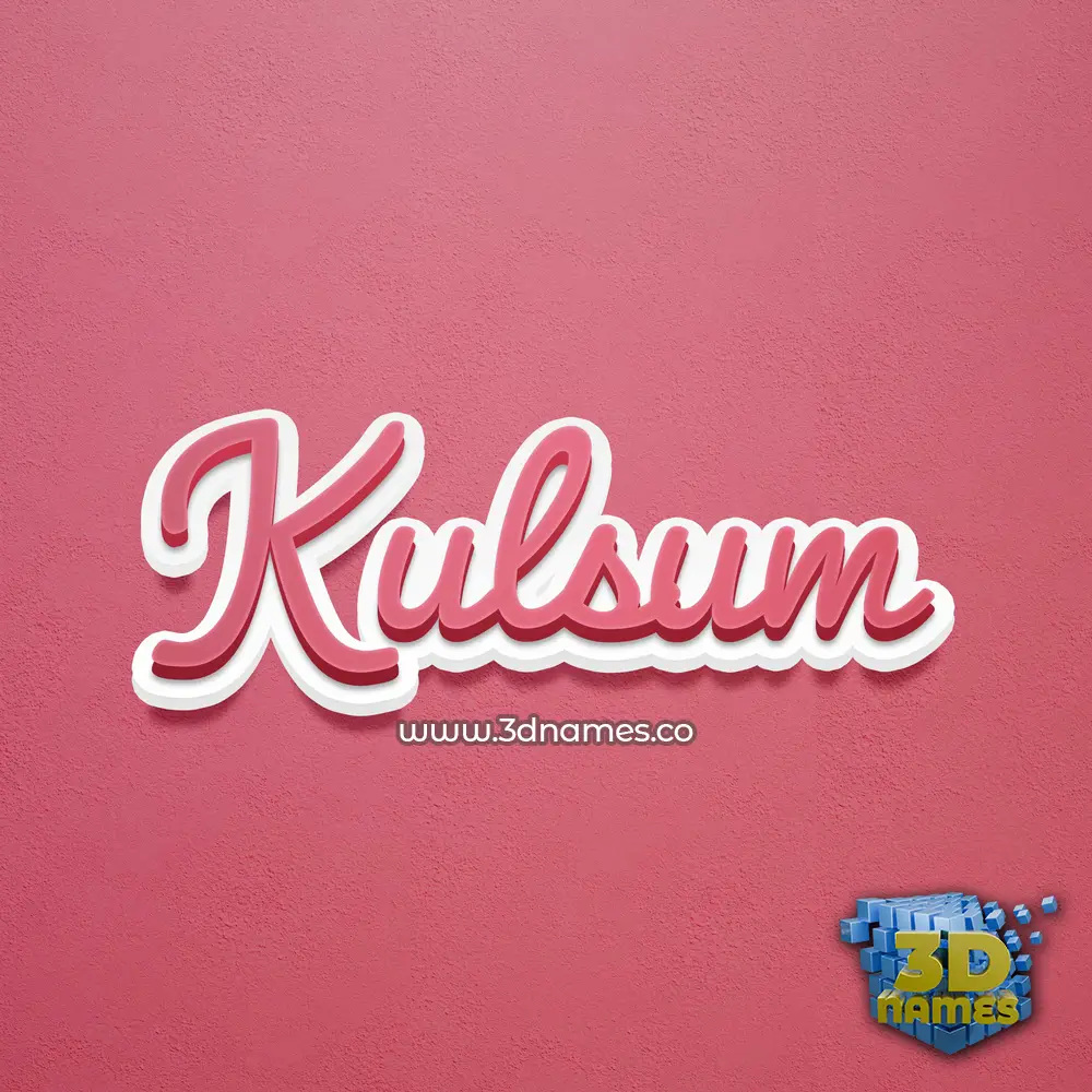 kulsum in Red Scribble style - 3D name wallpaper