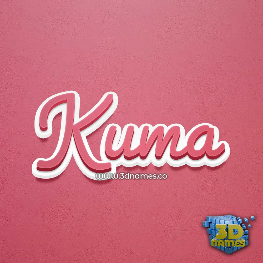 kuma in Red Scribble style - 3D name wallpaper
