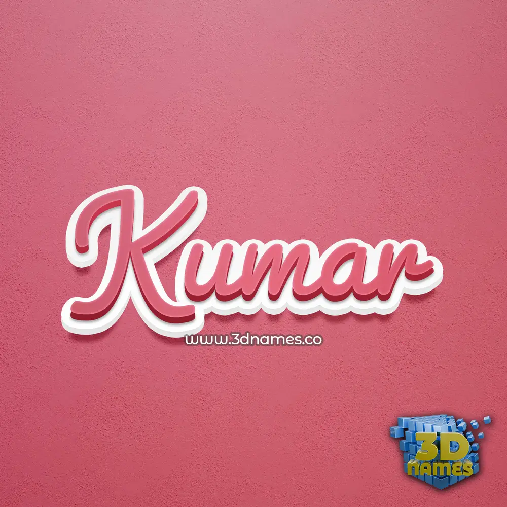 kumar in Red Scribble style - 3D name wallpaper