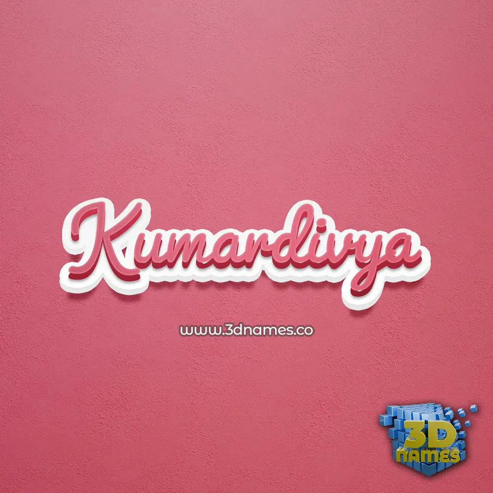 kumardivya in Red Scribble style - 3D name wallpaper