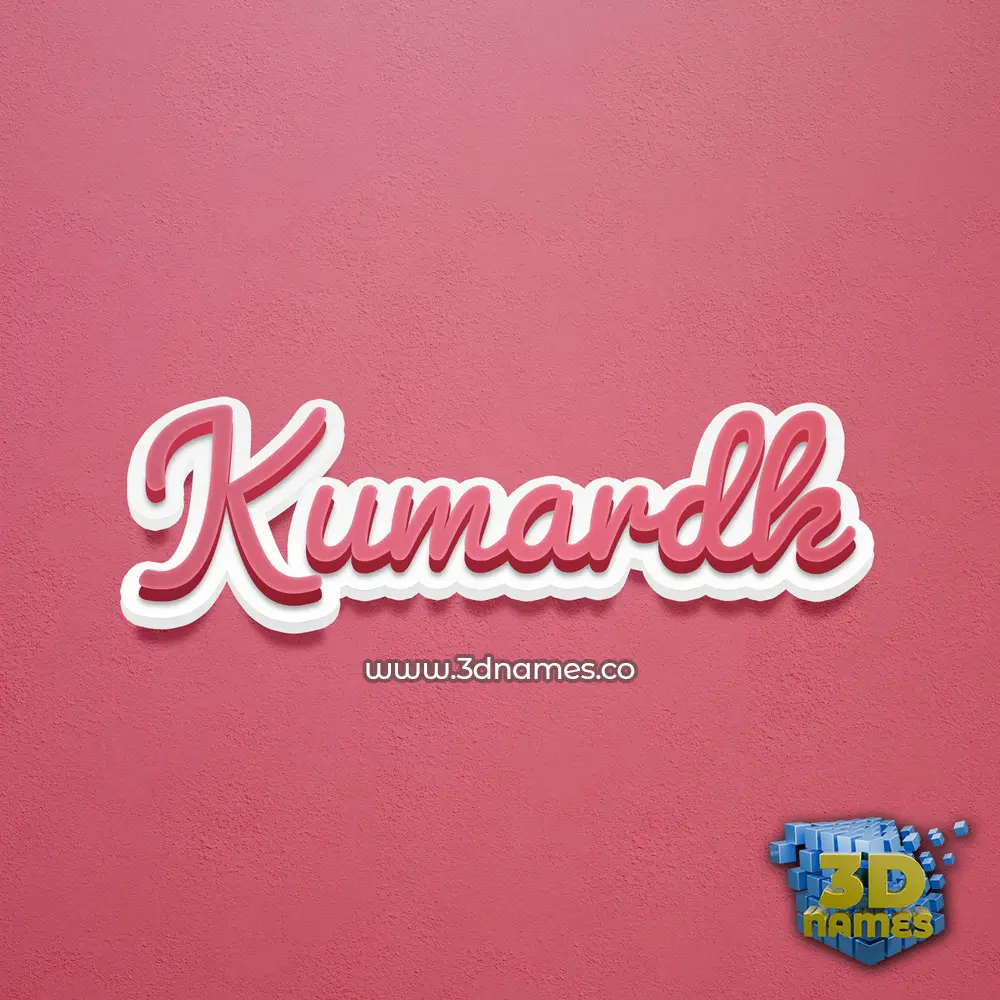 kumardk in Red Scribble style - 3D name wallpaper