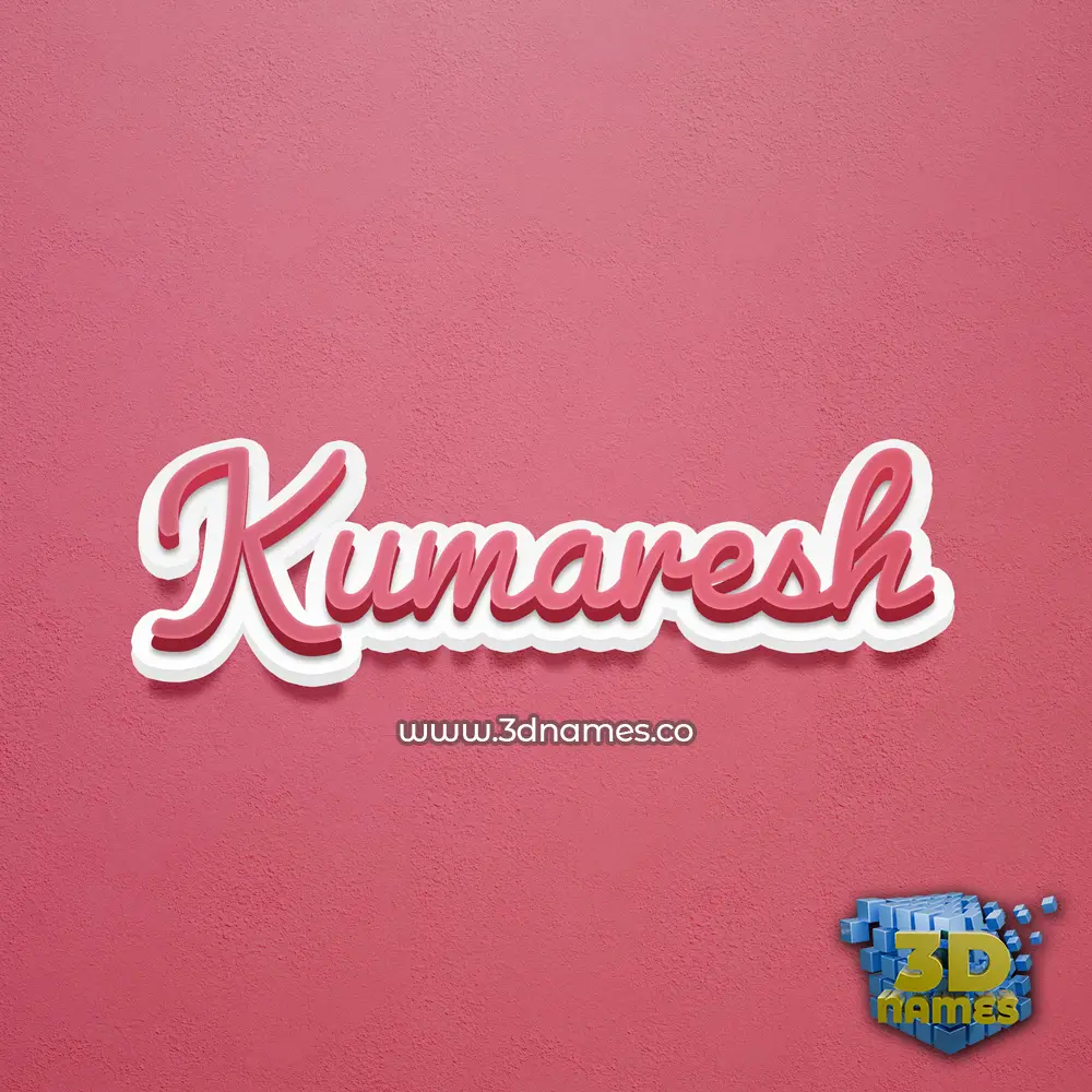 kumaresh in Red Scribble style - 3D name wallpaper