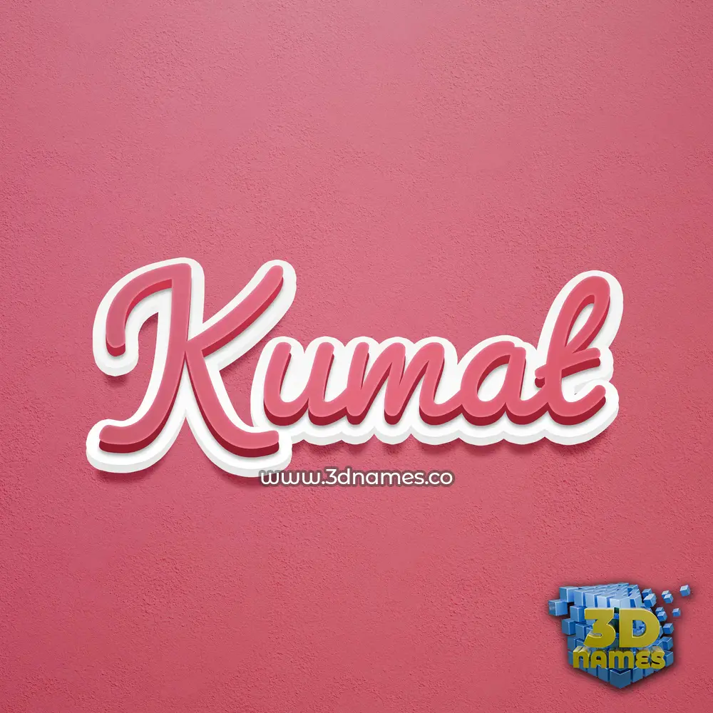 kumat in Red Scribble style - 3D name wallpaper