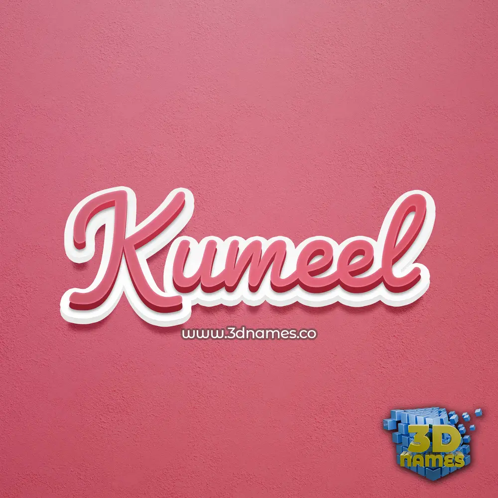 kumeel in Red Scribble style - 3D name wallpaper