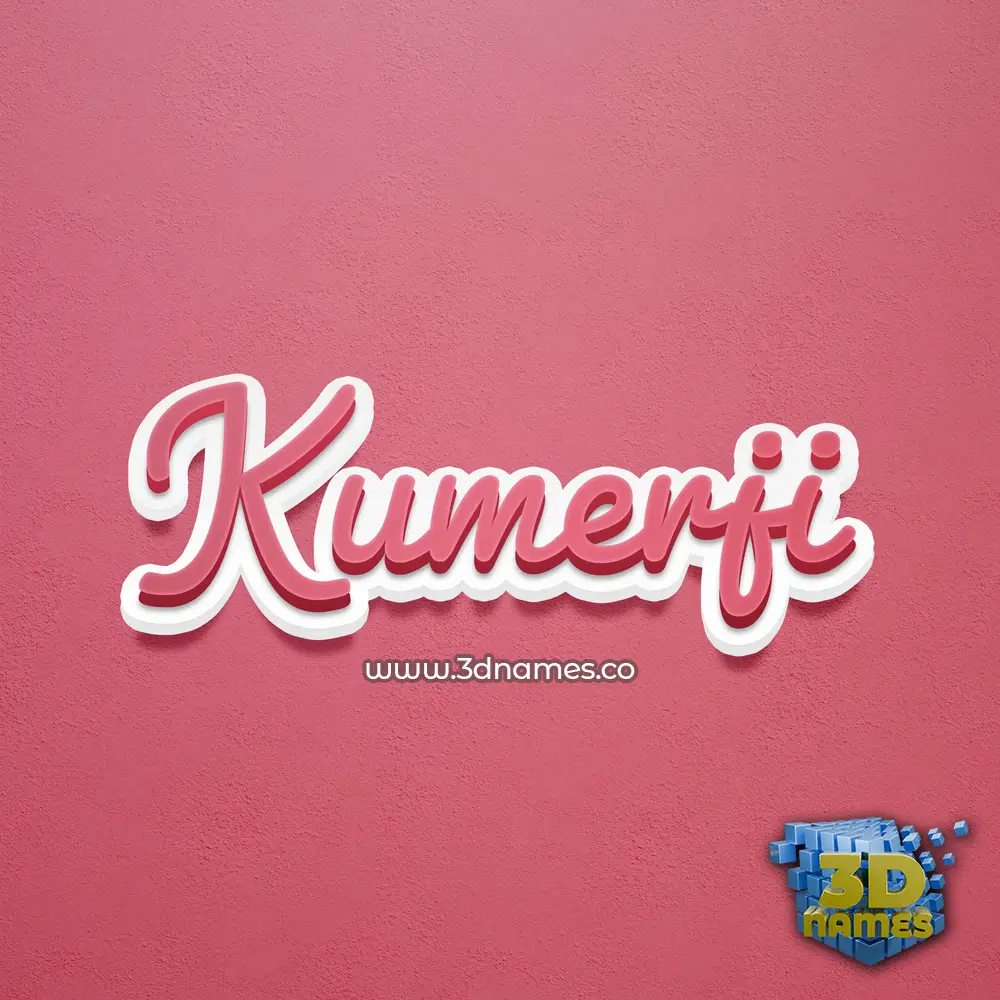 kumerji in Red Scribble style - 3D name wallpaper