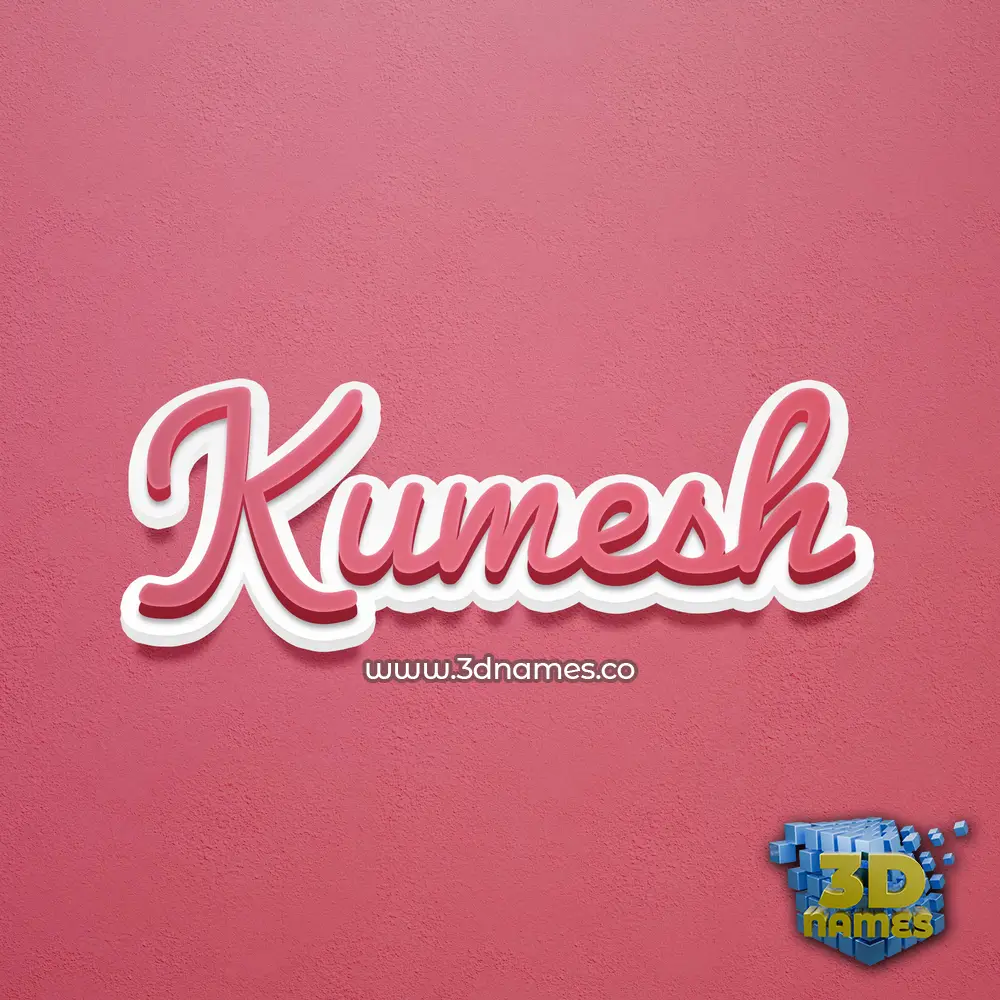kumesh in Red Scribble style - 3D name wallpaper