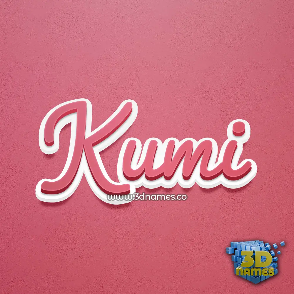 kumi in Red Scribble style - 3D name wallpaper