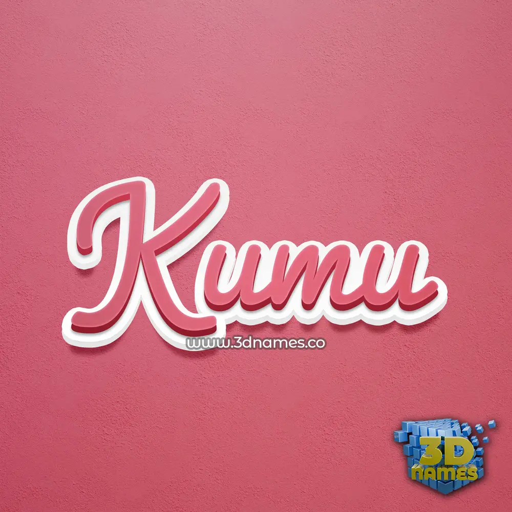 kumu in Red Scribble style - 3D name wallpaper