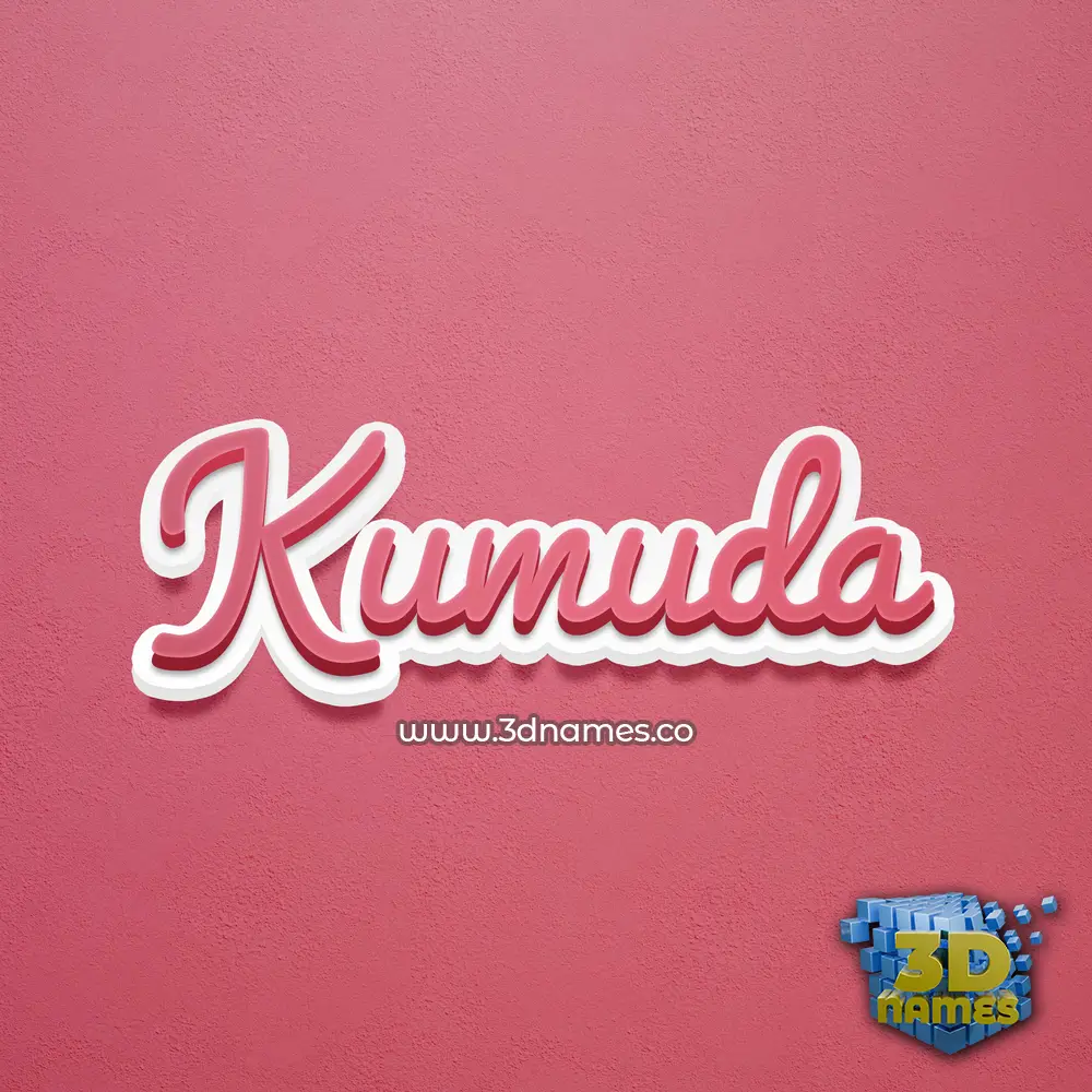 kumuda in Red Scribble style - 3D name wallpaper